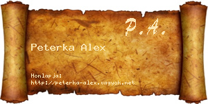 Peterka Alex névjegykártya