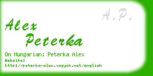 alex peterka business card